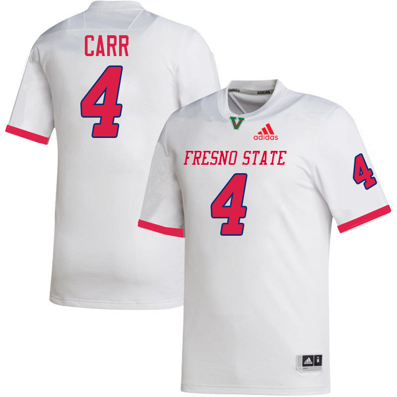 Fresno State Bulldogs #4 Derek Carr College Football Jerseys,Uniforms-White